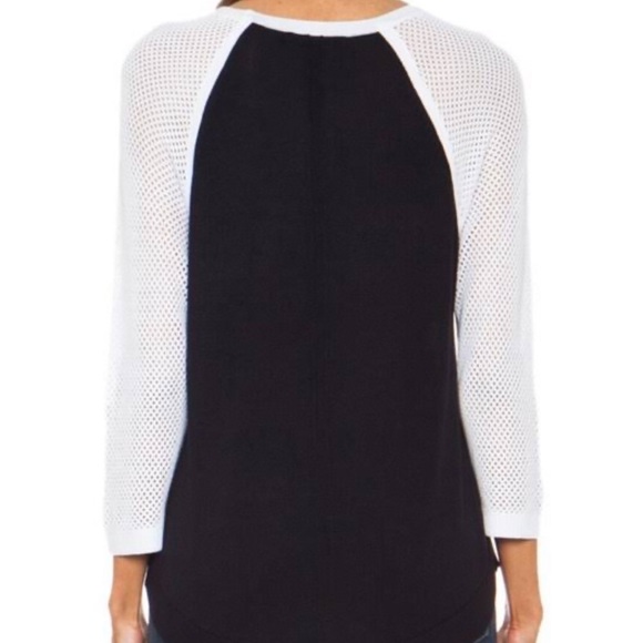 Rag & Bone Jeans Lexie Colorblock Raglan Knit Pullover, dark navy/white, S - Picture 3 of 10